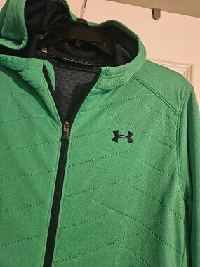 Under Armour ColdGear Youth XL Green Hooded Full Zip Jacket